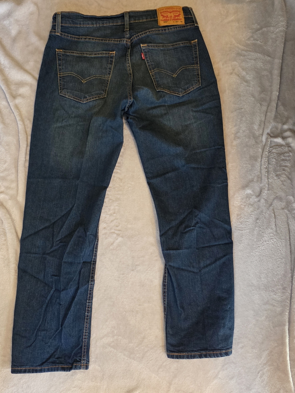 Levi's Men's Dark Blue Relaxed Straight-Leg Jeans Like New